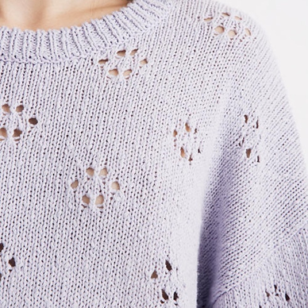 Madewell Floral Pointelle Lilac Sweater - Picture 3 of 6